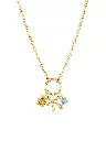Splash Multi-Charm Gemstone Cable Chain Necklace (316L Stainless Steel)