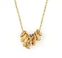 Multi-Texture Stacked Bead CZ Box Chain Necklace (316L Stainless Steel)