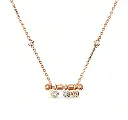 Rotating Bead CZ Cable Chain Necklace (316L Stainless Steel)