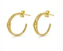 Twisted Rope Knot Open Hoop Earrings (316L Stainless Steel)