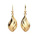 Sculpted Wave Teardrop Dangle Earrings (316L Stainless Steel)