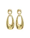 Pavé CZ Open Teardrop Link Dangle Earrings (316L Stainless Steel)