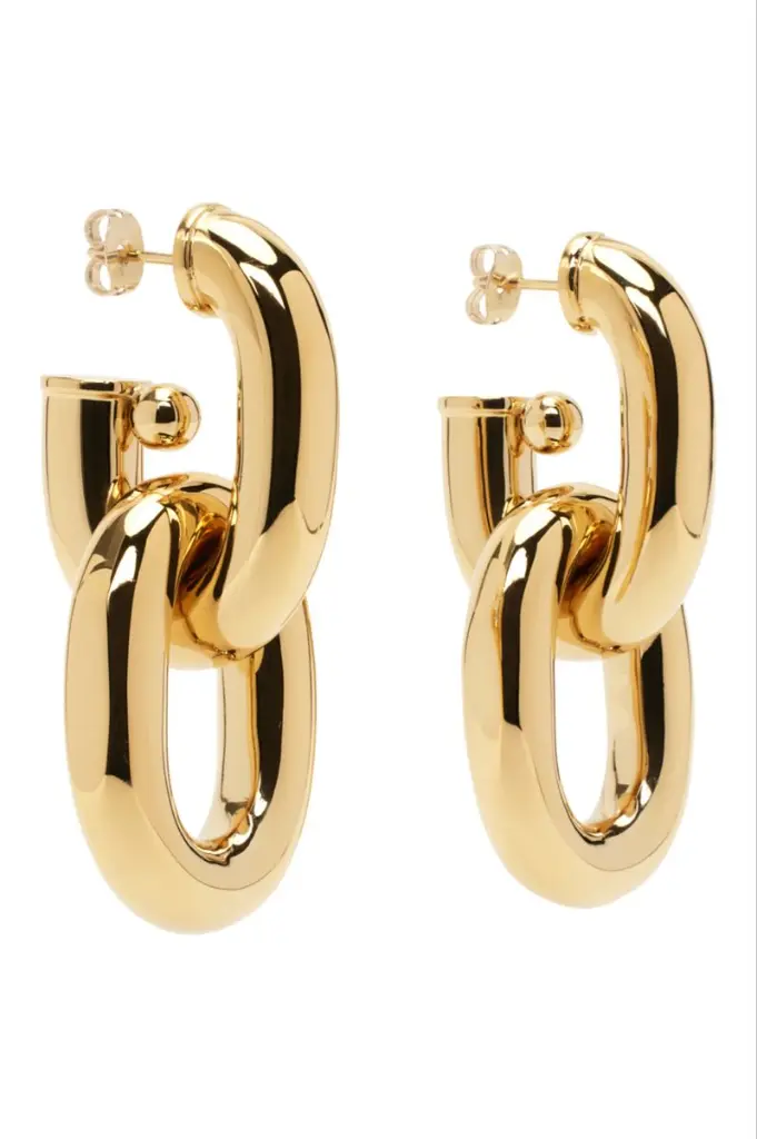 Double Interlocking Oval Chain Link Drop Earrings (316L Stainless Steel)