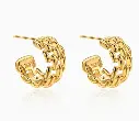 Polished Curb Chain Hoop Earrings (316L Stainless Steel)