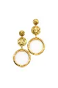 Sunburst Medallion Drop Hoop Earrings (316L Stainless Steel)