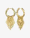Fringe Stick Drop Hoop Earrings (316L Stainless Steel)