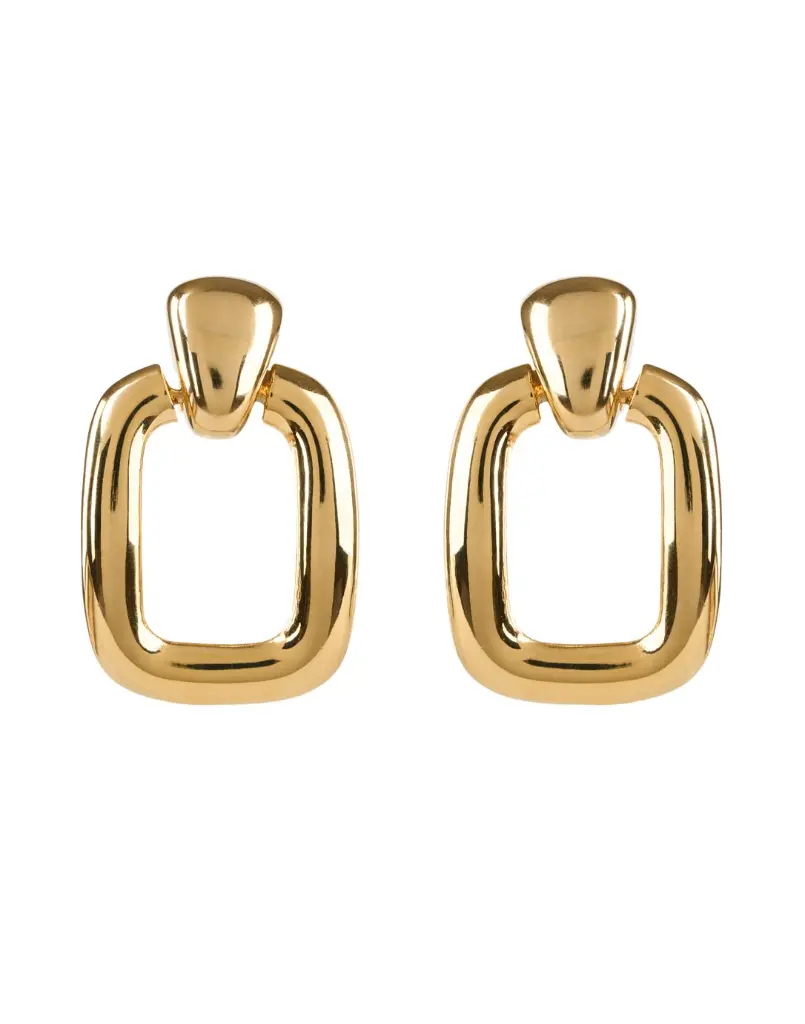 Geometric Rectangle Drop Earrings (316L Stainless Steel)