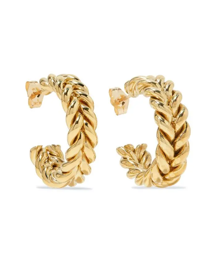 Twisted Rope Huggie Hoop Earrings (316L Stainless Steel)