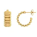 Ribbed Shell Huggie Hoop Earrings (316L Stainless Steel)