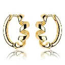 Ribbed Spiral Huggie Hoop Earrings (316L Stainless Steel)