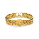 Lion Head Charm Textured Chain Bracelet (316L Stainless Steel)