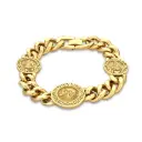 Medallion Lion Head Cuban Chain Bracelet (316L Stainless Steel)