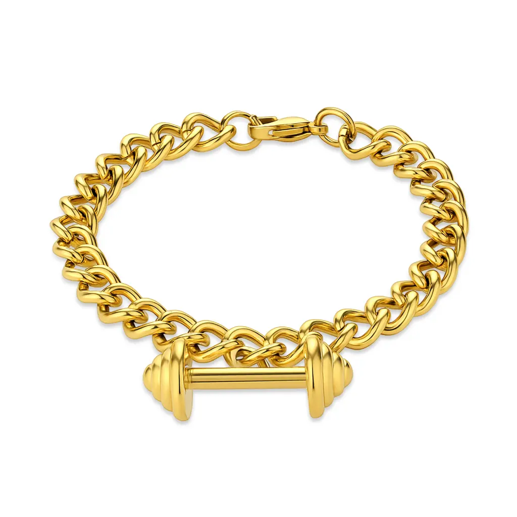 Barbell Gold-plated Bracelet