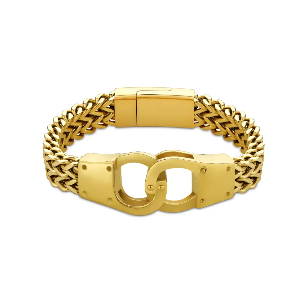 Handcuff Wheat Chain Bracelet (316L Stainless Steel)
