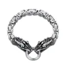Dragon Head Byzantine Chain Bracelet (316L Stainless Steel)