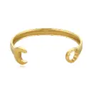 Wrench & Nut Motif Gold Open Cuff Bracelet (316L Stainless Steel)