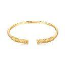 Ancient Scroll Engraved Gold Open Cuff Bracelet (316L Stainless Steel)