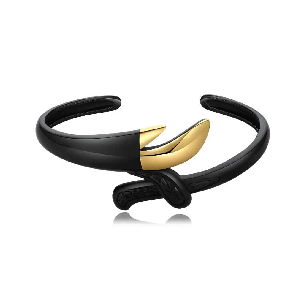 Two-Tone Tribal Claw Open Cuff Bracelet (316L Stainless Steel)