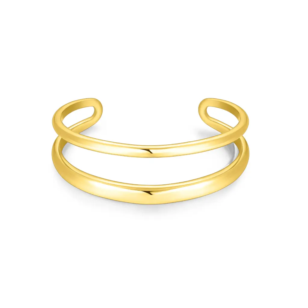 Double-Layer Open Cuff Bracelet (316L Stainless Steel)