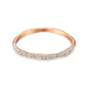 Pave Crystal Rose Gold Hinged Bangle (316L Stainless Steel)