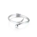 Crystal-Tipped Snake Hinged Bangle (316L Stainless Steel)