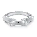 Crystal-Embellished Bamboo Hinged Bangle (316L Stainless Steel)