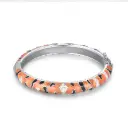 Enamel Tiger Print Crystal Hinged Bangle (316L Stainless Steel)