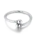 Coiled Cable Open Cuff Bracelet with Ball Tips (316L Stainless Steel)