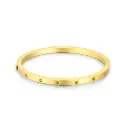 Peridot-Embellished Gold Hinged Bangle (316L Stainless Steel)