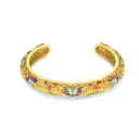 Filigree Enamel Butterfly Open Cuff Bracelet (316L Stainless Steel)