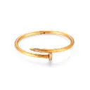 Crystal-Embellished Nail Hinged Bangle (316L Stainless Steel)