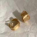Brushed Abstract Cuff Earrings (316L Stainless Steel)