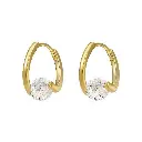 Solitaire CZ Huggie Hoop Earrings (316L Stainless Steel)