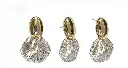 Two-Tone Fan Drop Earrings (316L Stainless Steel)