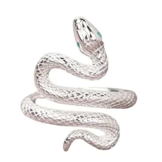 Textured Snake Open Cuff Ring (Brass)