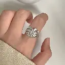 Hello Kitty Pave CZ Open Cuff Ring (Brass)