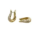 Teardrop Full Pave CZ Huggie Earrings (Brass)