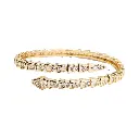 Snake Scale Pave CZ Open Cuff Bracelet (Brass)