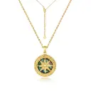 Eight-pointed Star Compass Abalone Shell Adjustable Necklace (925 Sterling Silver Base 18K Gold Plated)