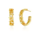 Vintage Lace Hollow C‑Hoop Zircon Earrings (925 Sterling Silver Base 18K Gold Plated)