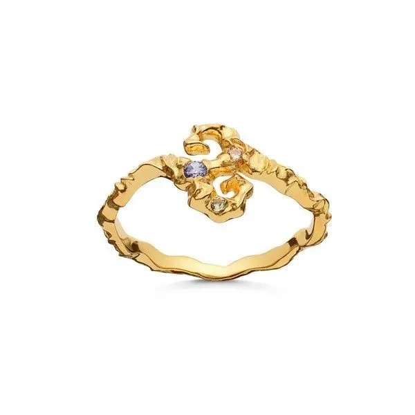 Organic Molten Multi-Stone Ring (316L Stainless Steel)