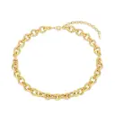 Twisted Rope Interlocking Chain Choker Necklace (925 Sterling Silver Base 18K Gold Plated)
