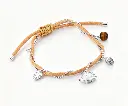 Hedgehog Nature Charm Double Layer Slider Bracelet (925 Sterling Silver Base Rhodium Plated)