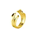 Sculptural Ribbed Open Cuff Ring (316L Stainless Steel)