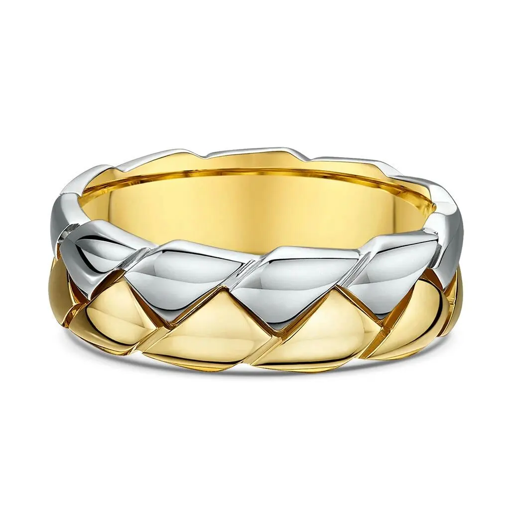 Two-Tone Woven Band Ring (316L Stainless Steel)
