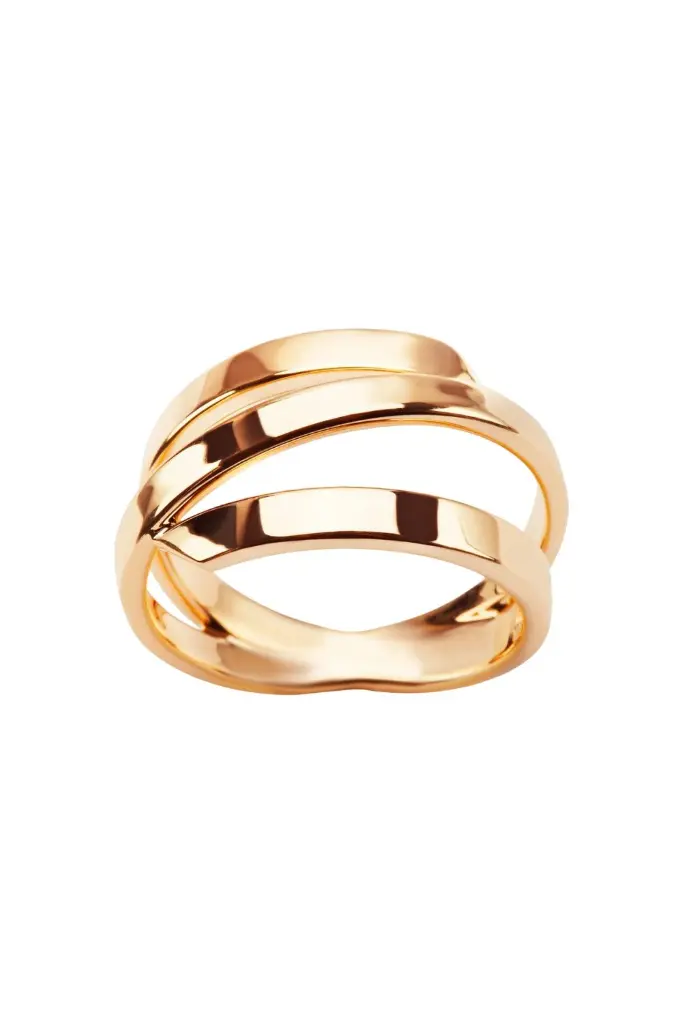 Crisscross Overlap Band Ring (316L Stainless Steel)