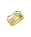 Multi-Band Pear & Marquise CZ Wrap Ring (316L Stainless Steel)