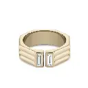 Dual Baguette CZ Channel Ring (316L Stainless Steel)