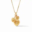 Fluted Heart Cluster CZ Necklace (316L Stainless Steel)
