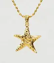 Textured Starfish Pendant Ball Chain Necklace (316L Stainless Steel)